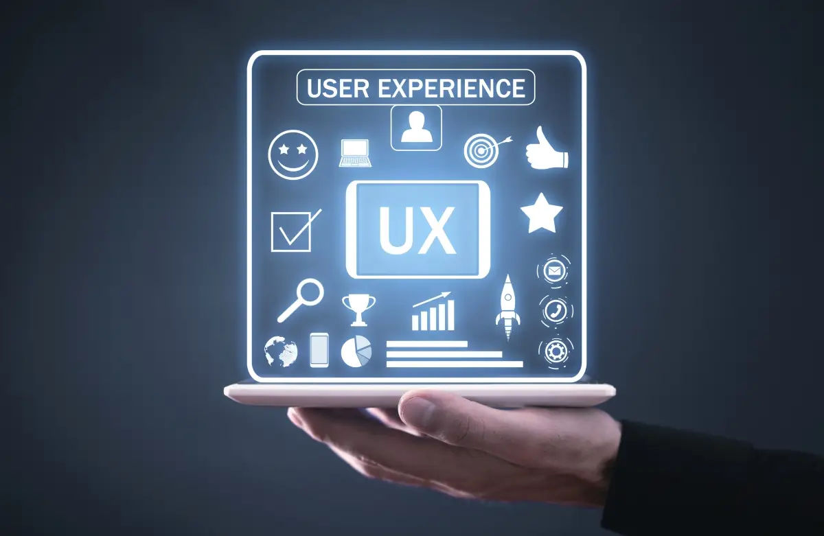 User Centric Design in Education Technology: A Guide to Building Impactful Products 1 man-showing-ux-user-experience-concept